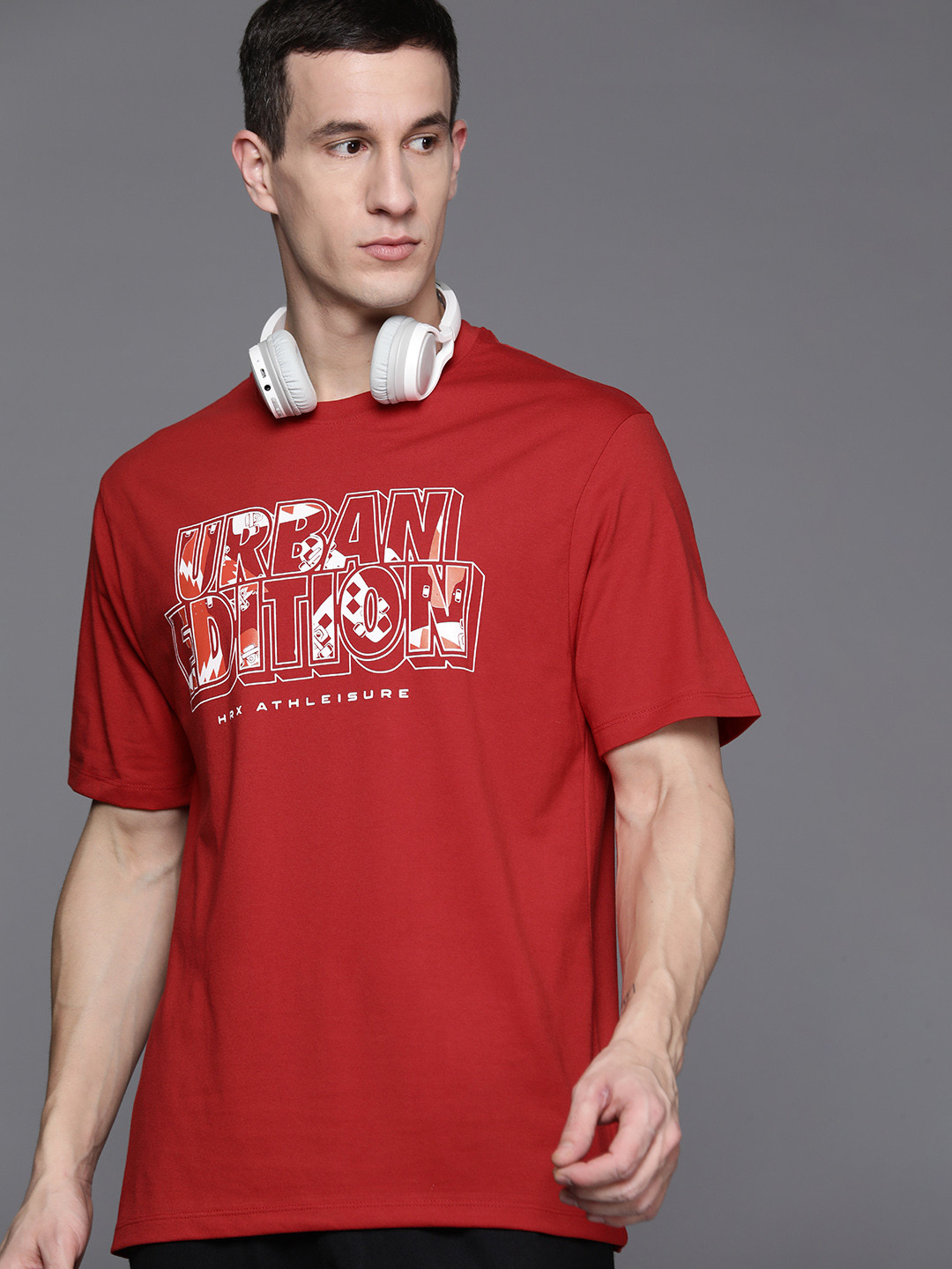 

HRX by Hrithik Roshan Typography Printed T-shirt, Red
