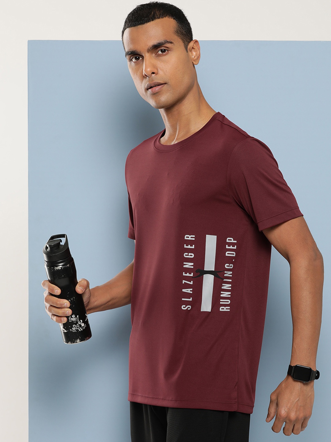 

Slazenger Printed Ultra-Dry Running T-shirt, Maroon