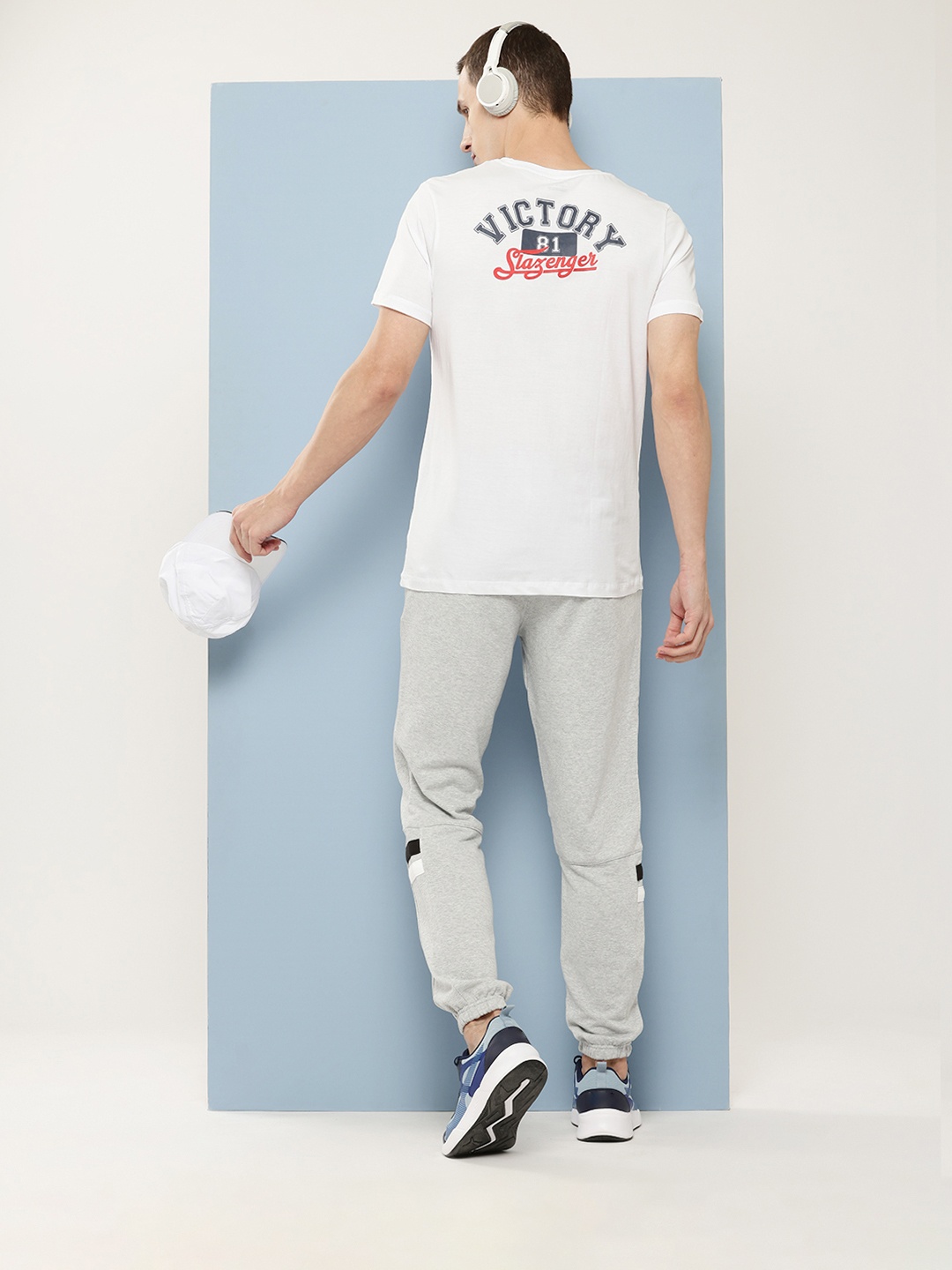 Slazenger Typography Printed Pure Cotton T-shirt, White