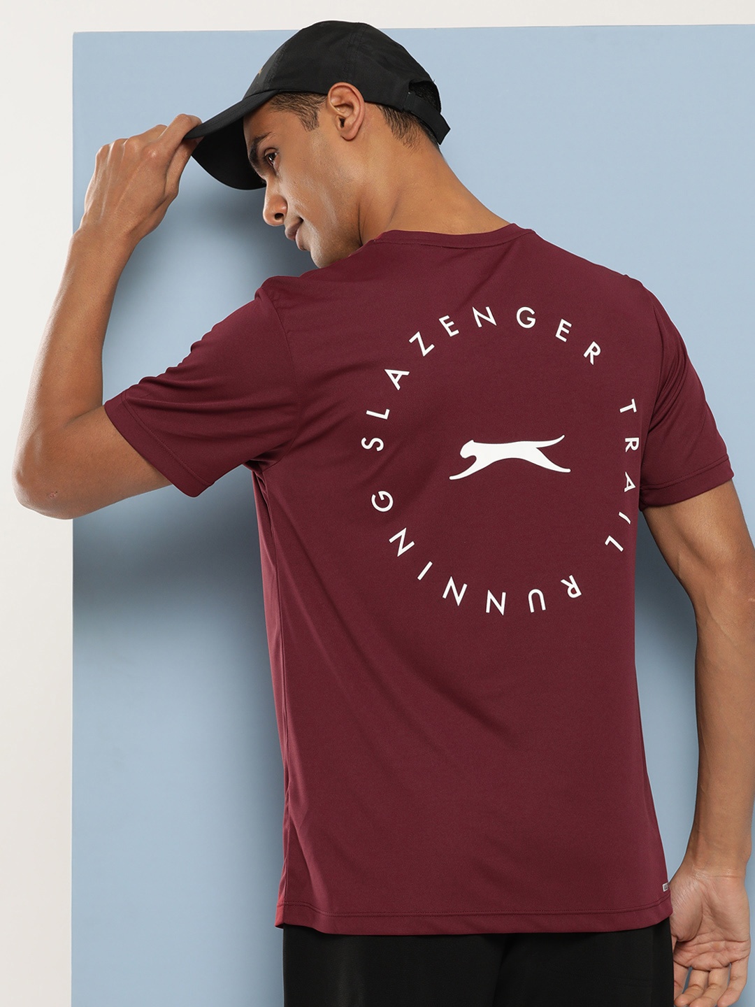 

Slazenger Printed Ultra-Dry Running T-shirt, Maroon