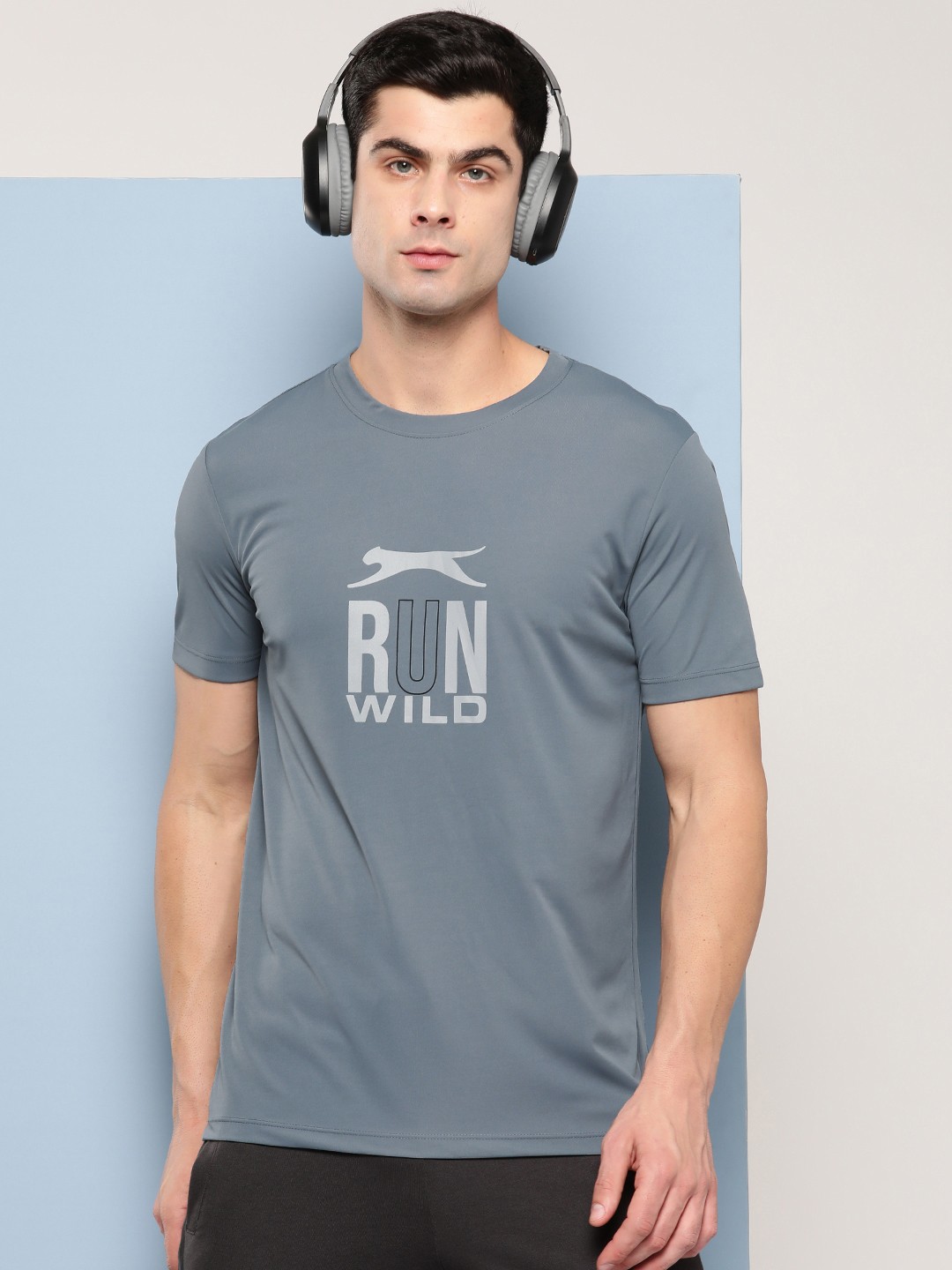 

Slazenger Printed Ultra-Dry Running T-shirt, Grey