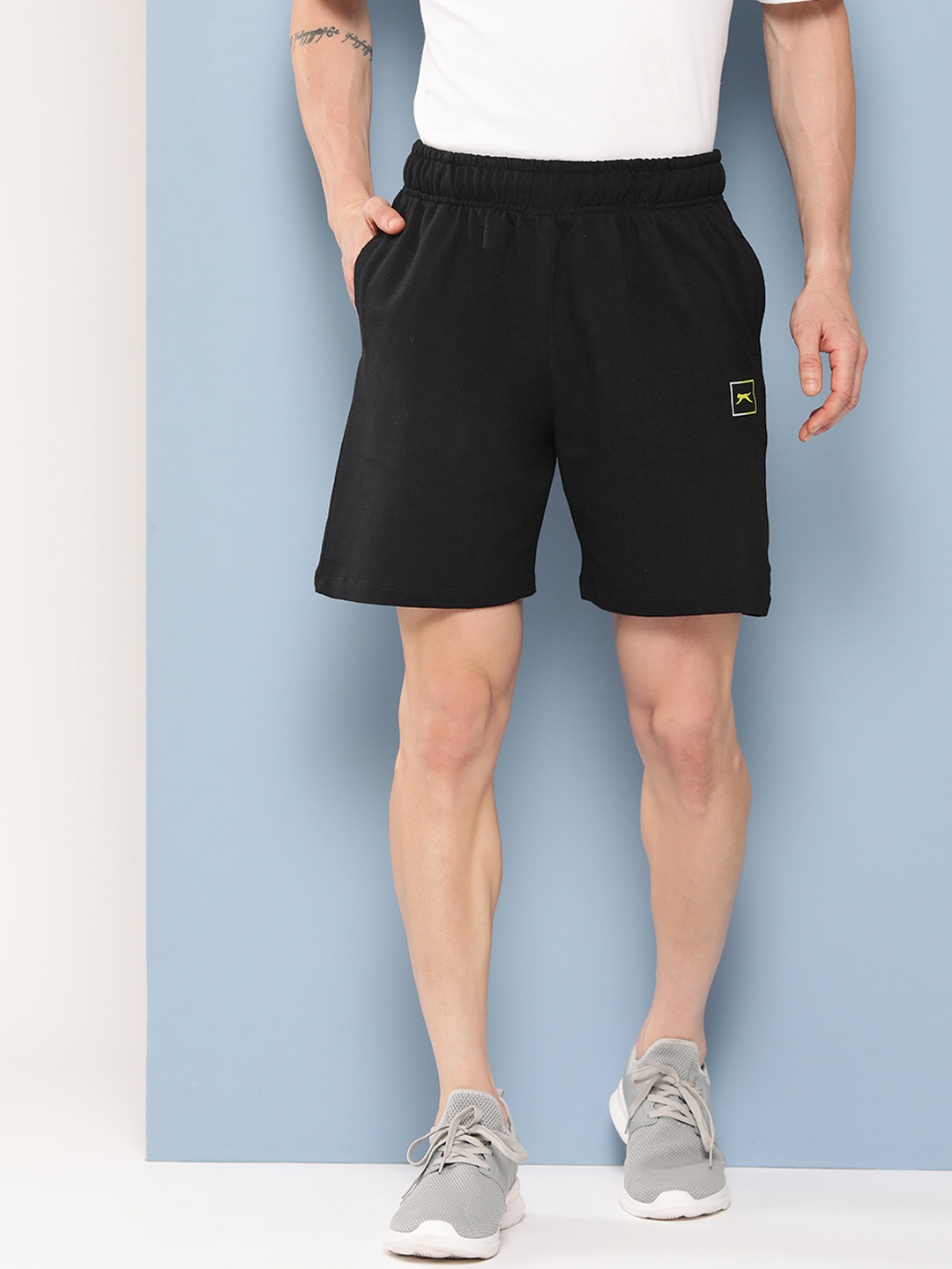 

Slazenger Men Mid-Rise Regular Shorts, Black