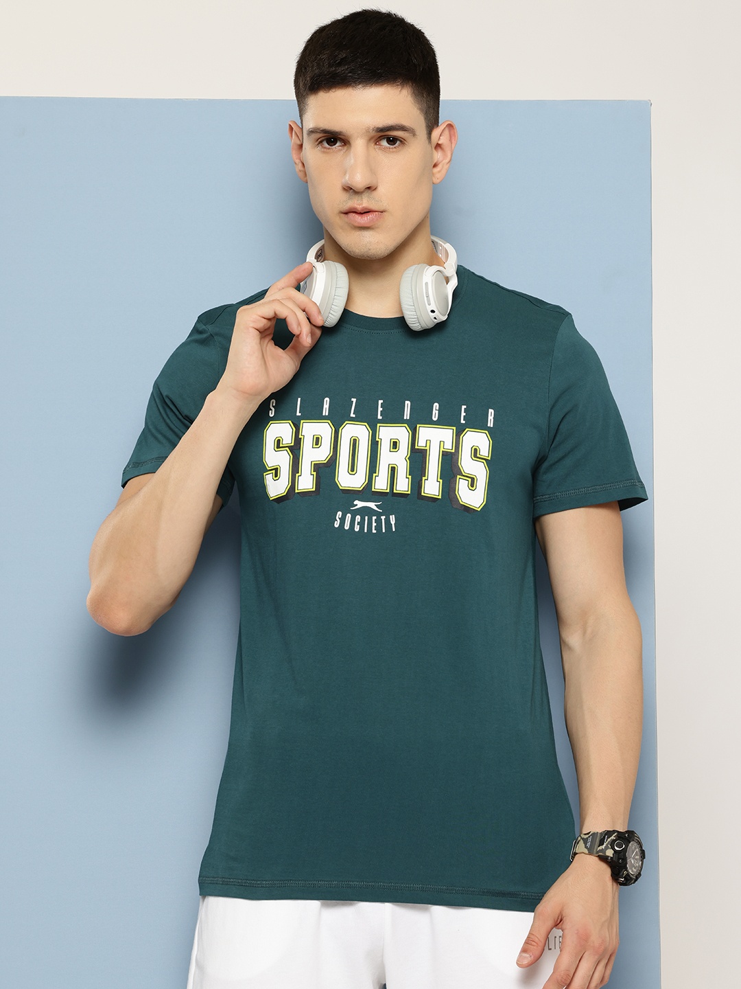 

Slazenger Men Typography Printed T-shirt, Green