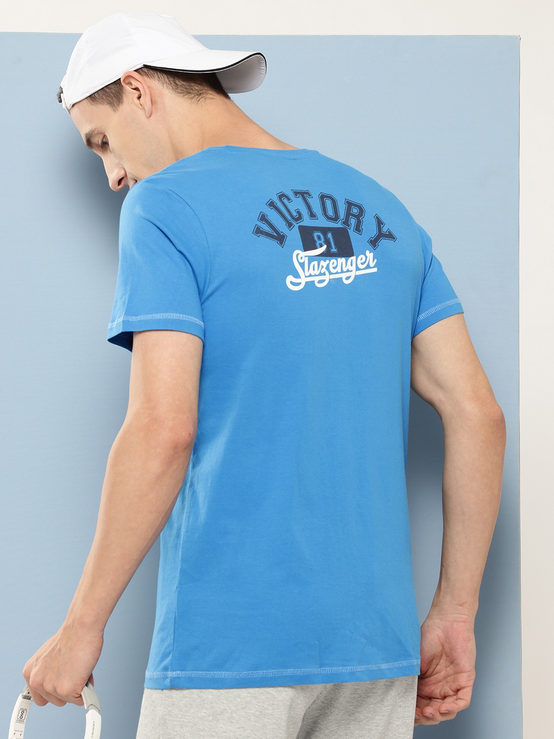 

Slazenger Typography Printed Pure Cotton T-shirt, Blue