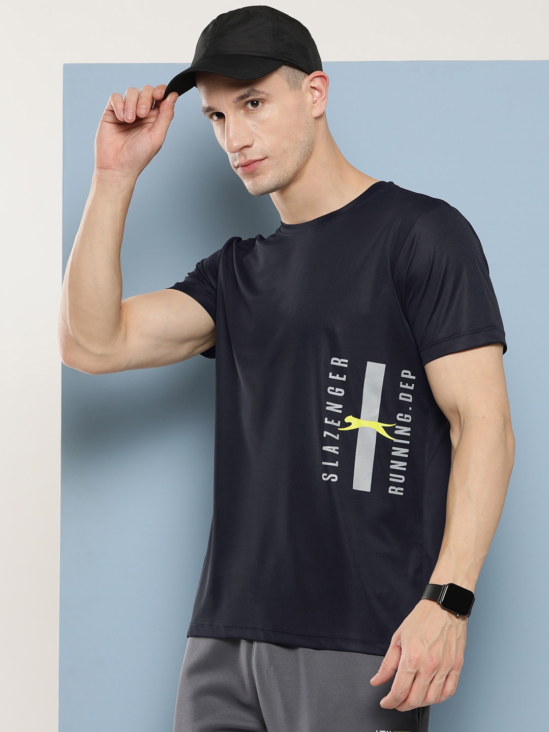 

Slazenger Printed Ultra-Dry Running T-shirt, Navy blue