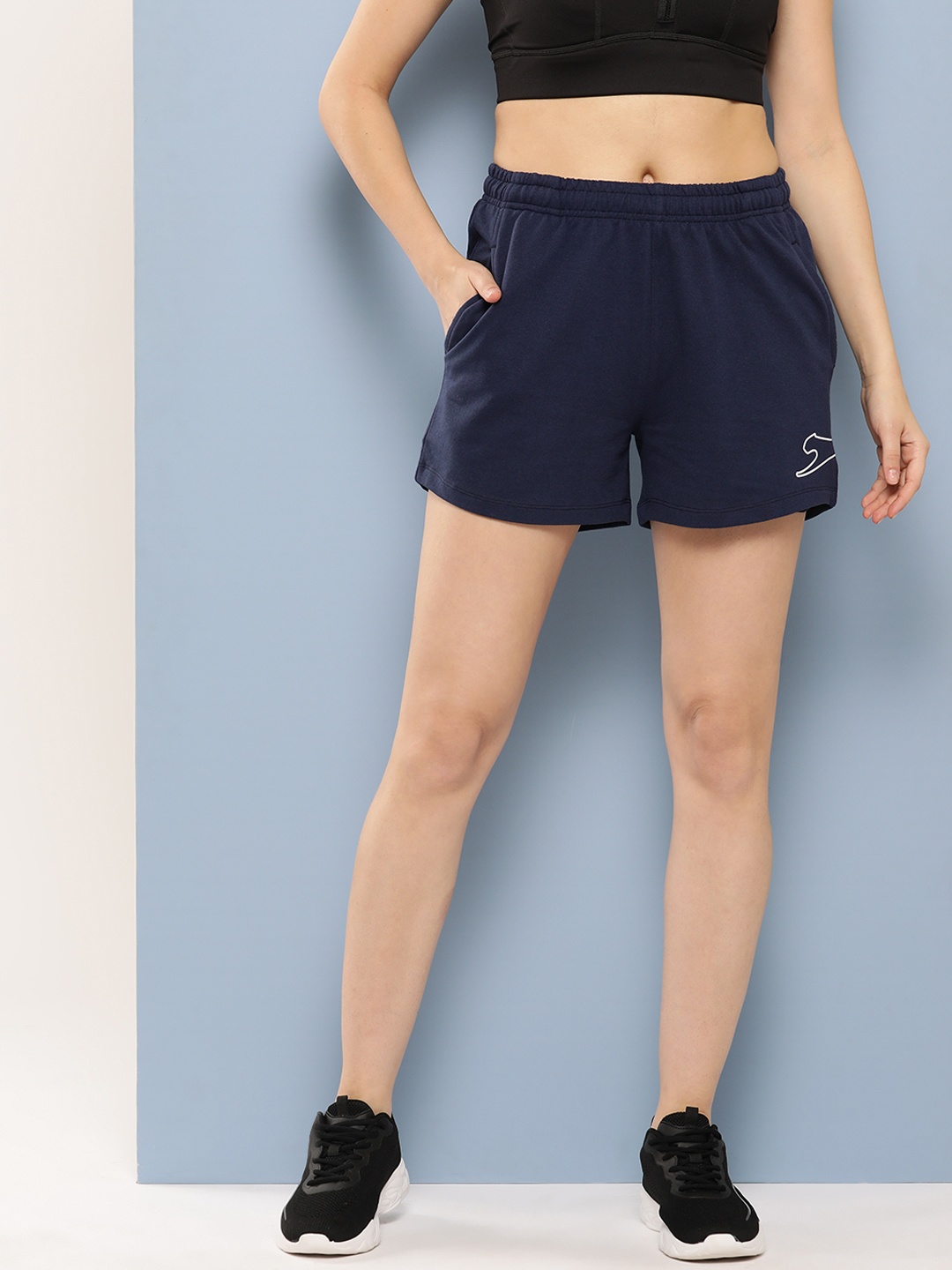 

Slazenger Women Regular Fit Knit Shorts, Navy blue