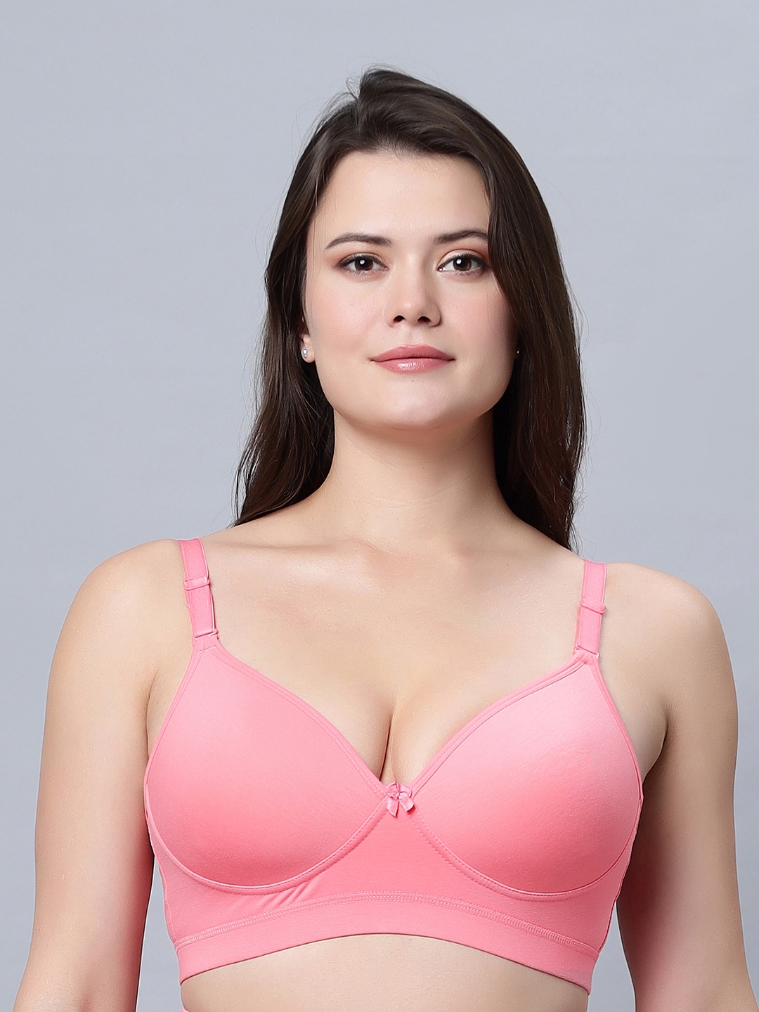 

In Care Full Coverage Heavily Padded Pure Cotton Push Up Bra with All Day Comfort, Peach