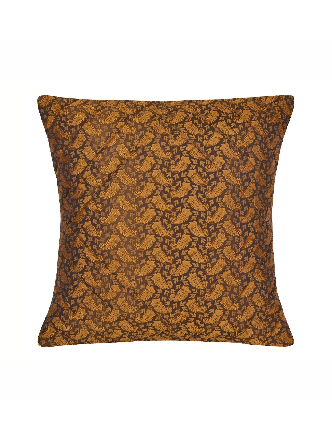 

Lal Haveli Yellow & Black Ethnic Motif Silk Square Cushion Cover