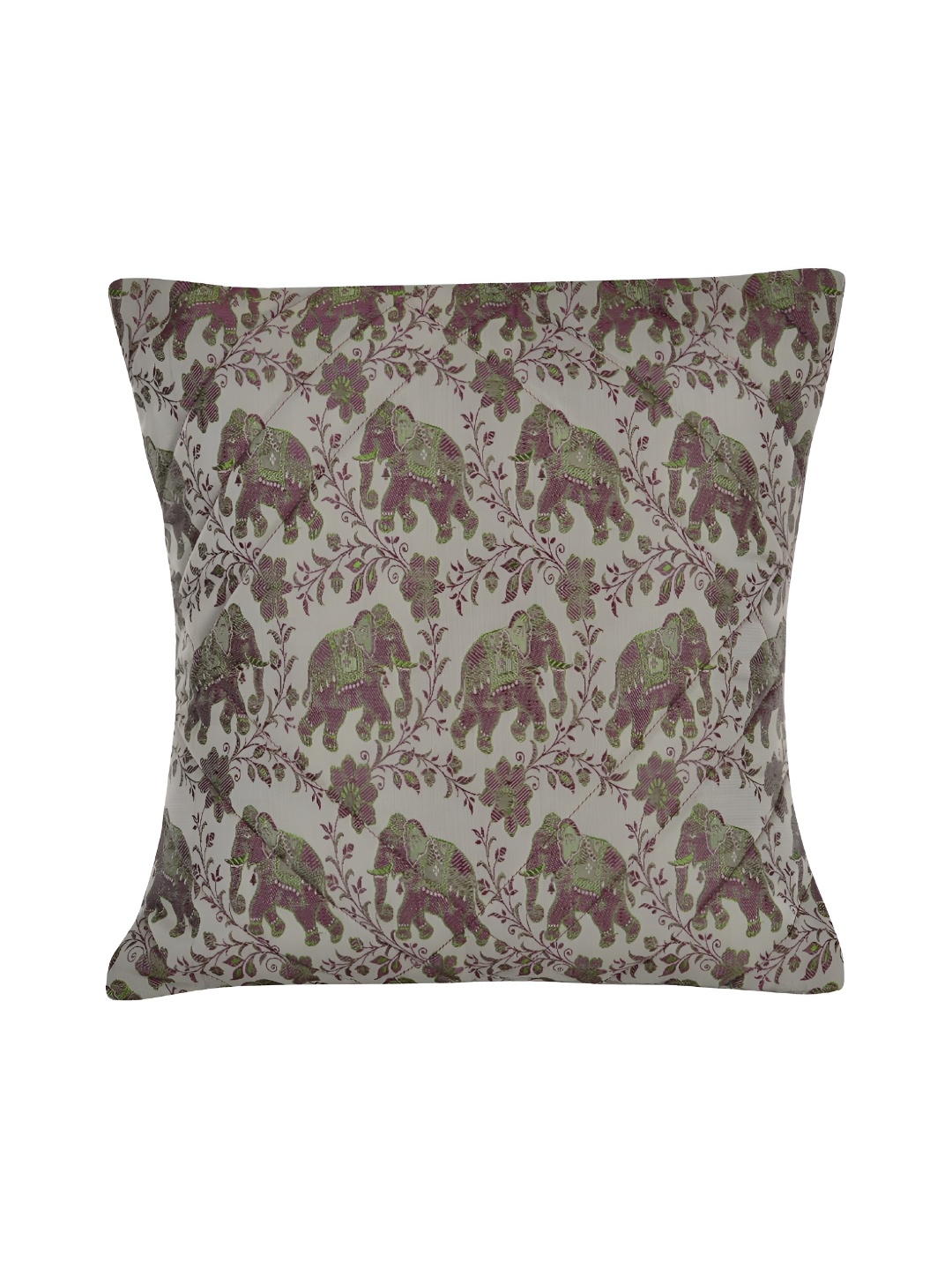 

Lal Haveli Grey & Green Floral Printed Square Cushion Cover