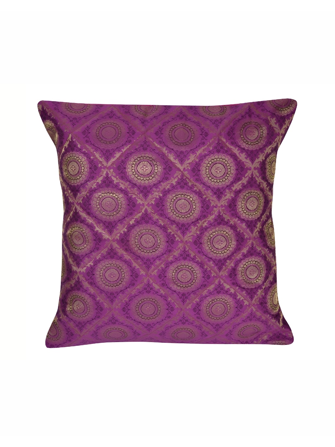 

Lal Haveli Pink & Purple Floral Printed Square Cushion Cover