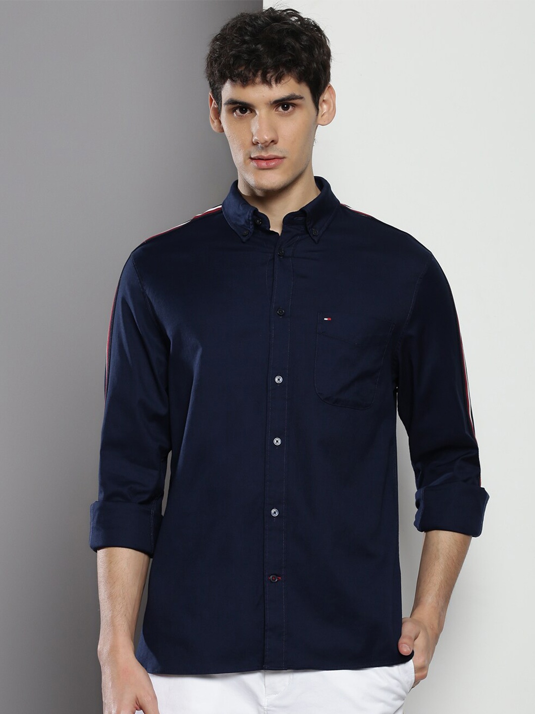 

Tommy Hilfiger Button-Down Collar Classic Casual Shirt, Navy blue