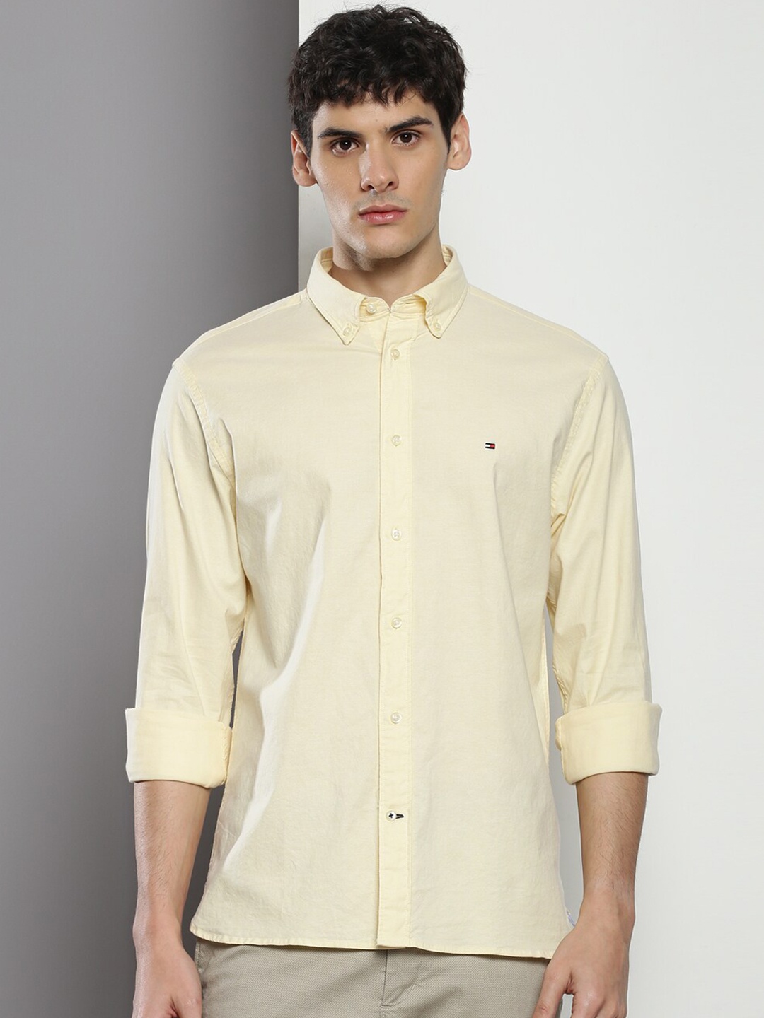 

Tommy Hilfiger Long Sleeves Button-Down Collar Casual Shirt, Yellow