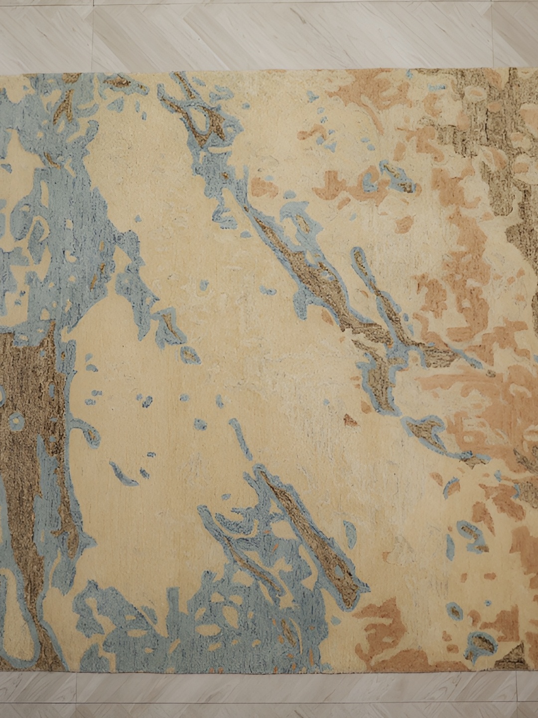 

MIRZAPUR KALEEN AND RUGS Assorted & Beige Handmade Woollen Carpet