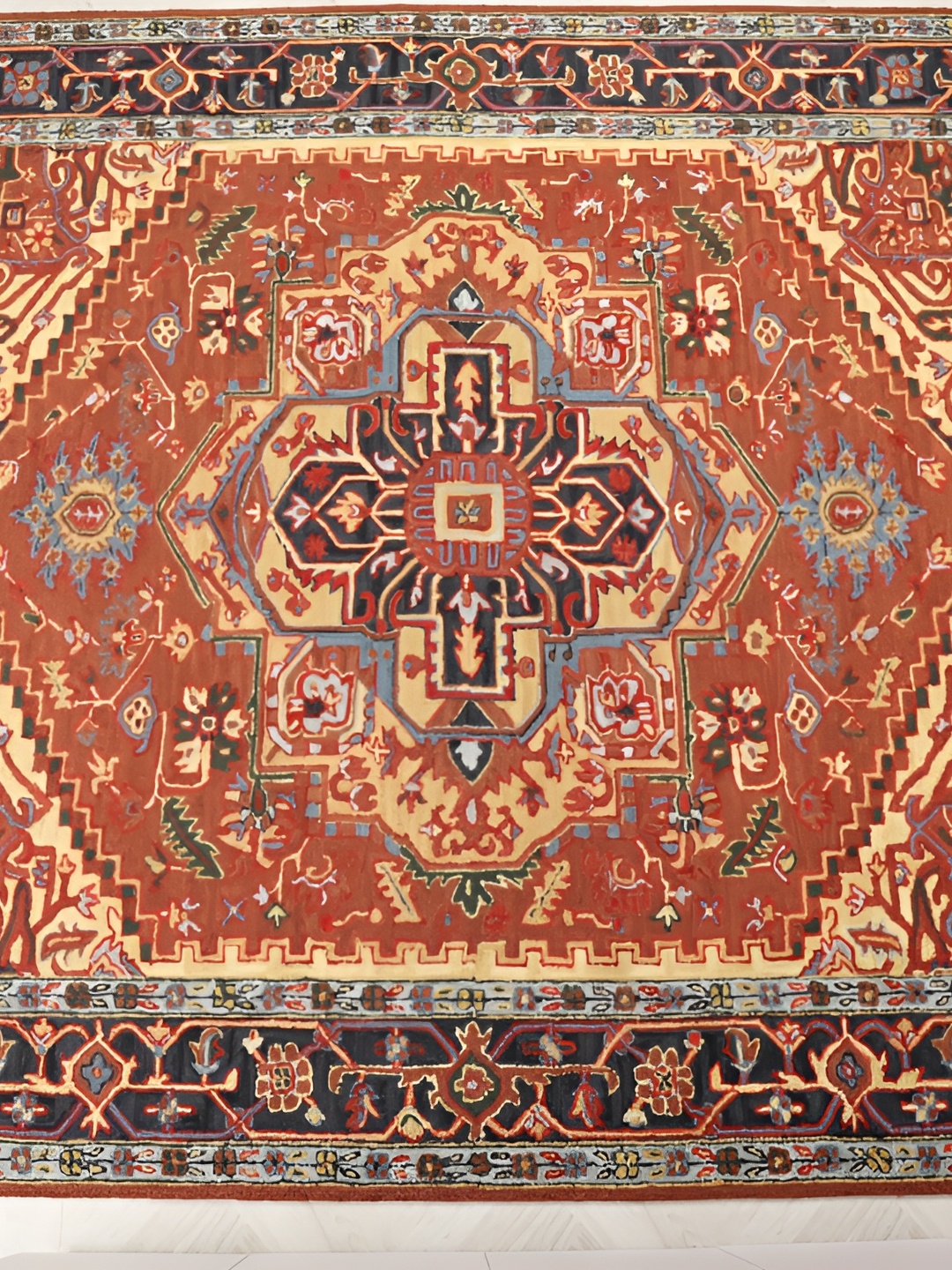 MIRZAPUR KALEEN AND RUGS Brown Handmade Woollen Carpet