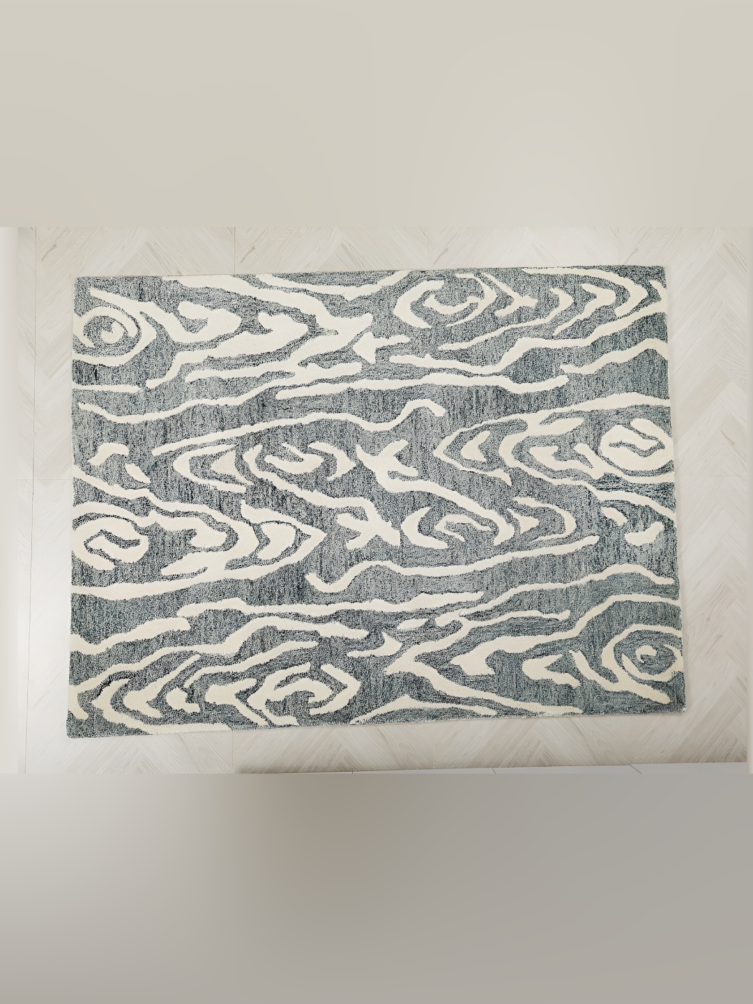 

MIRZAPUR KALEEN AND RUGS Grey & Beige Handmade Woollen Carpet