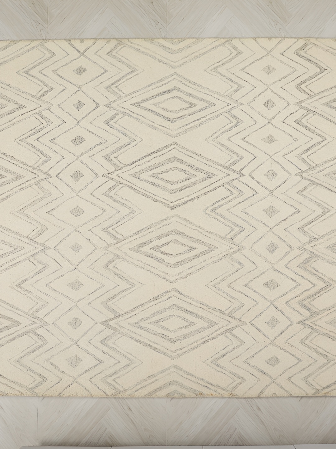 

MIRZAPUR KALEEN AND RUGS Cream Handmade Woollen Carpet