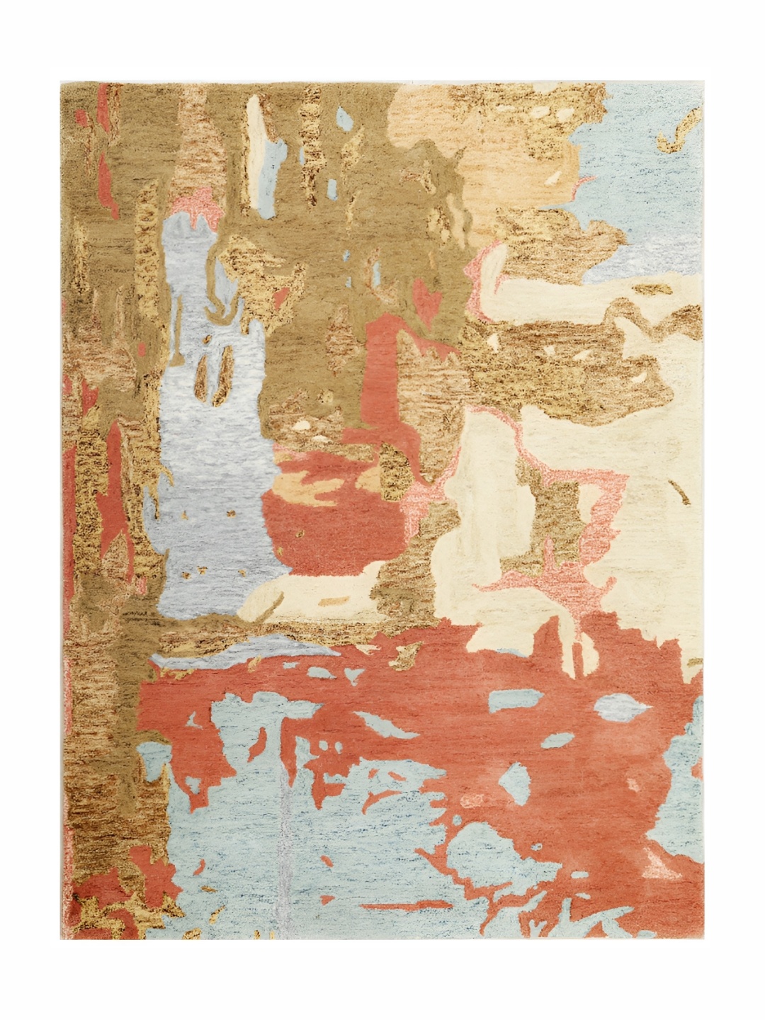 

MIRZAPUR KALEEN AND RUGS Beige & Blue Handmade Woollen Carpet