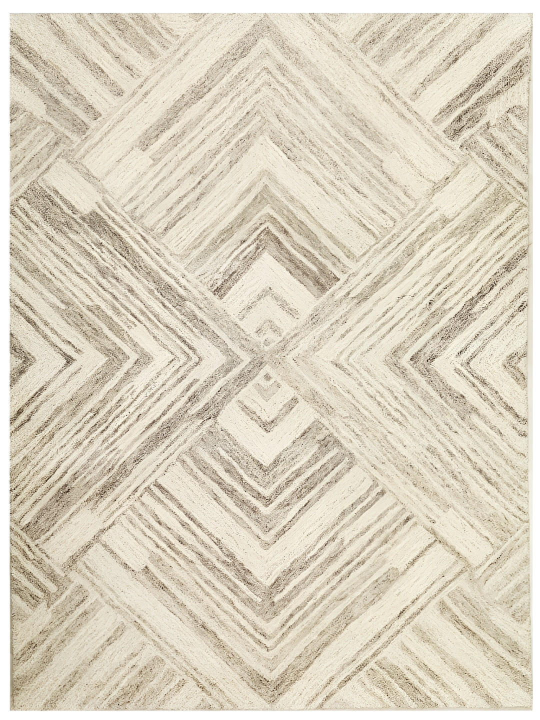 

MIRZAPUR KALEEN AND RUGS Beige & Grey Handmade Woollen Carpet