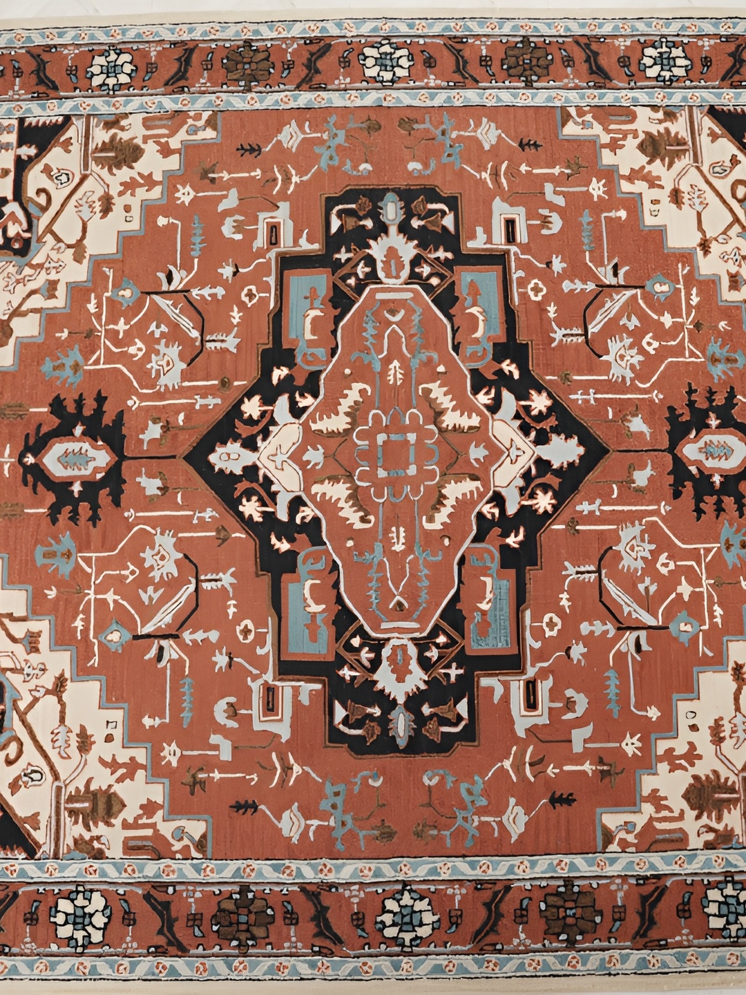 

MIRZAPUR KALEEN AND RUGS Brown & Beige Handmade Woollen Carpet