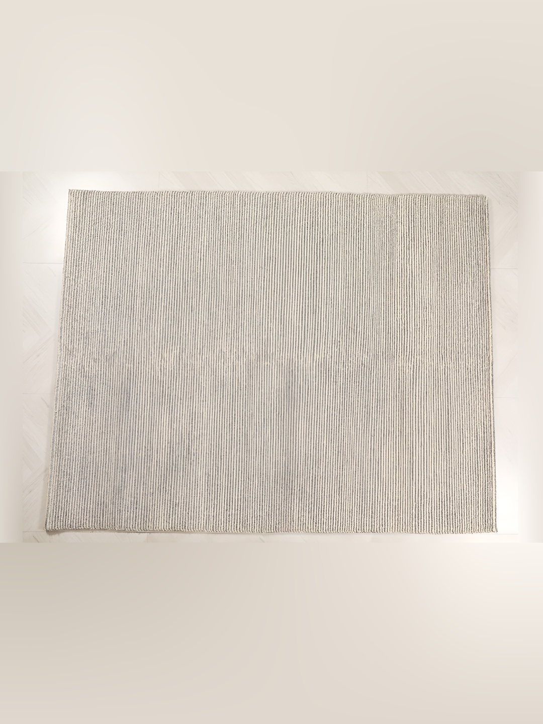 

MIRZAPUR KALEEN AND RUGS Grey & Beige Handmade Woollen Carpet