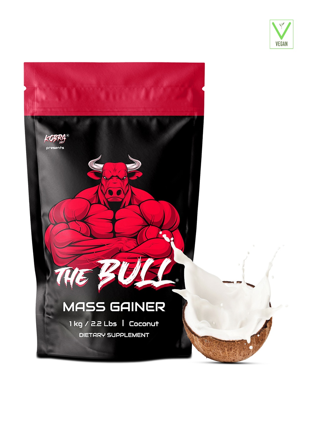 

Kobra Labs The Bull Mass Gainer - Coconut - 1 Kg, White