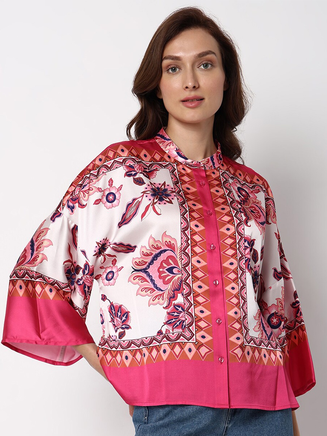 

Vero Moda Ethnic Motifs Printed Casual Shirt, Pink