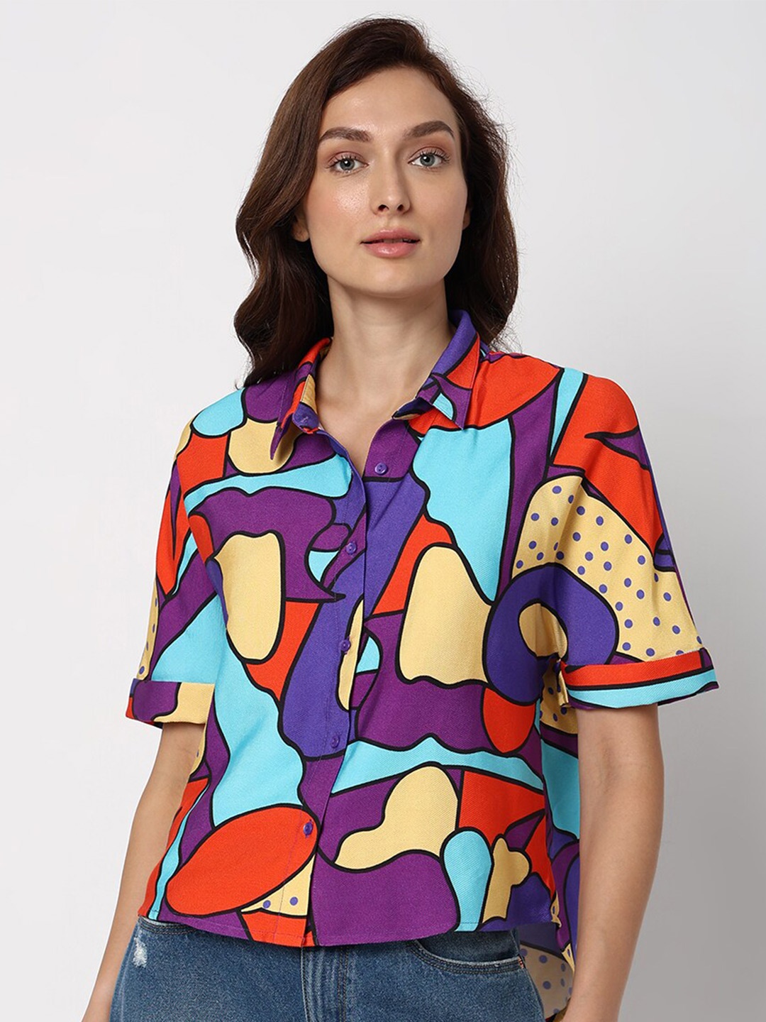 

Vero Moda Abstract Printed Casual Shirt, Purple