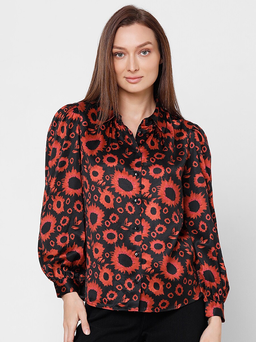 

Vero Moda Floral Printed Casual Shirt, Red