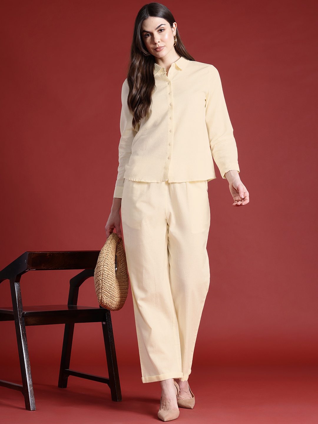 

all about you Cotton Linen Co-Ords, Cream