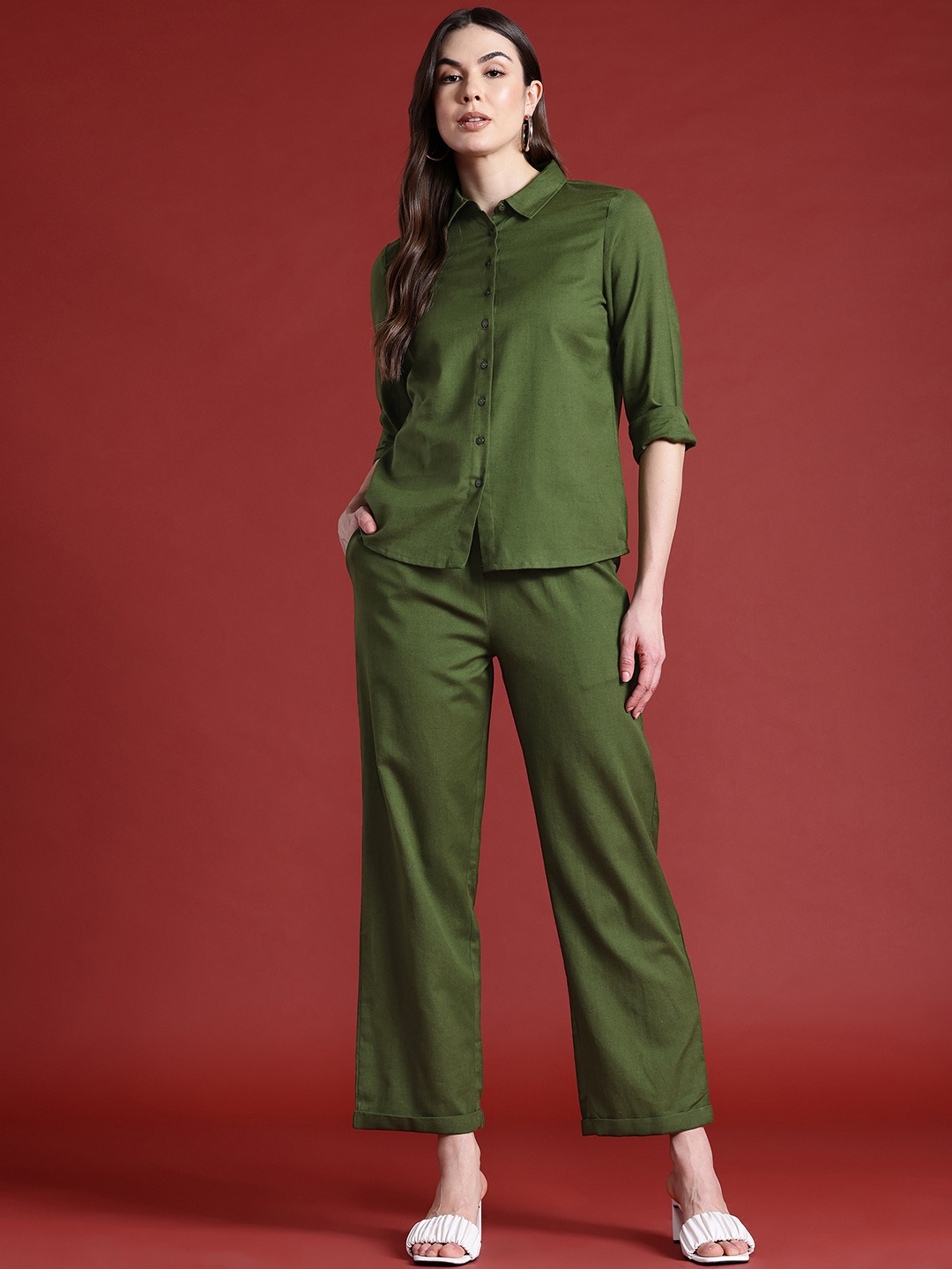 

all about you Cotton Linen Co-Ords, Olive