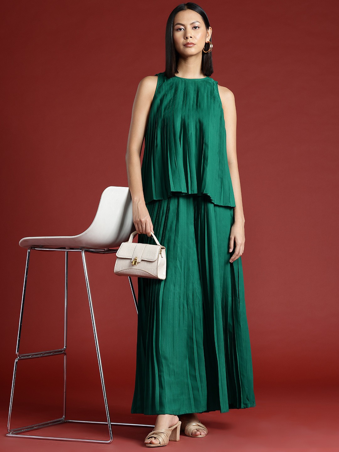 

all about you Accordion Pleats Co-Ords, Green