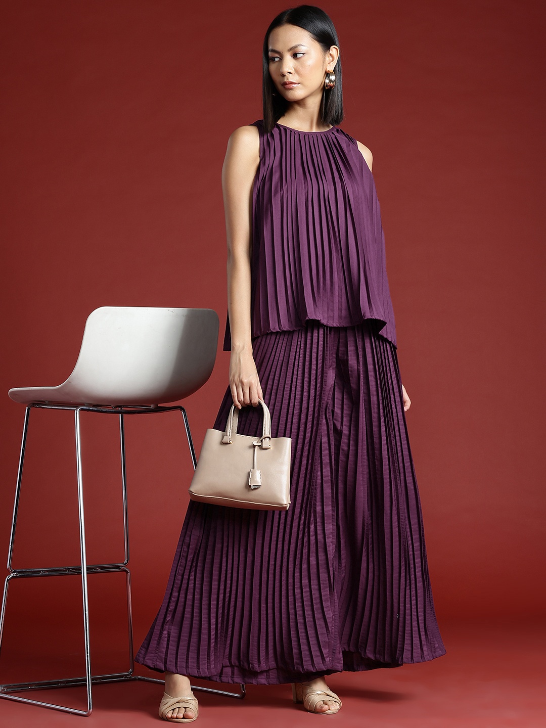 

all about you Accordion Pleats Co-Ords, Purple