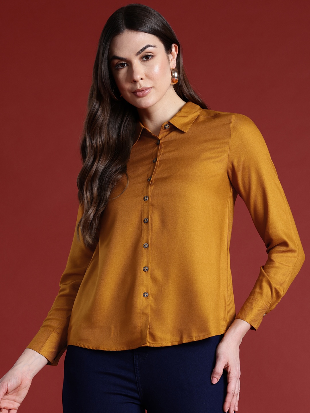 

All About You Formals Opaque Casual Shirt, Mustard