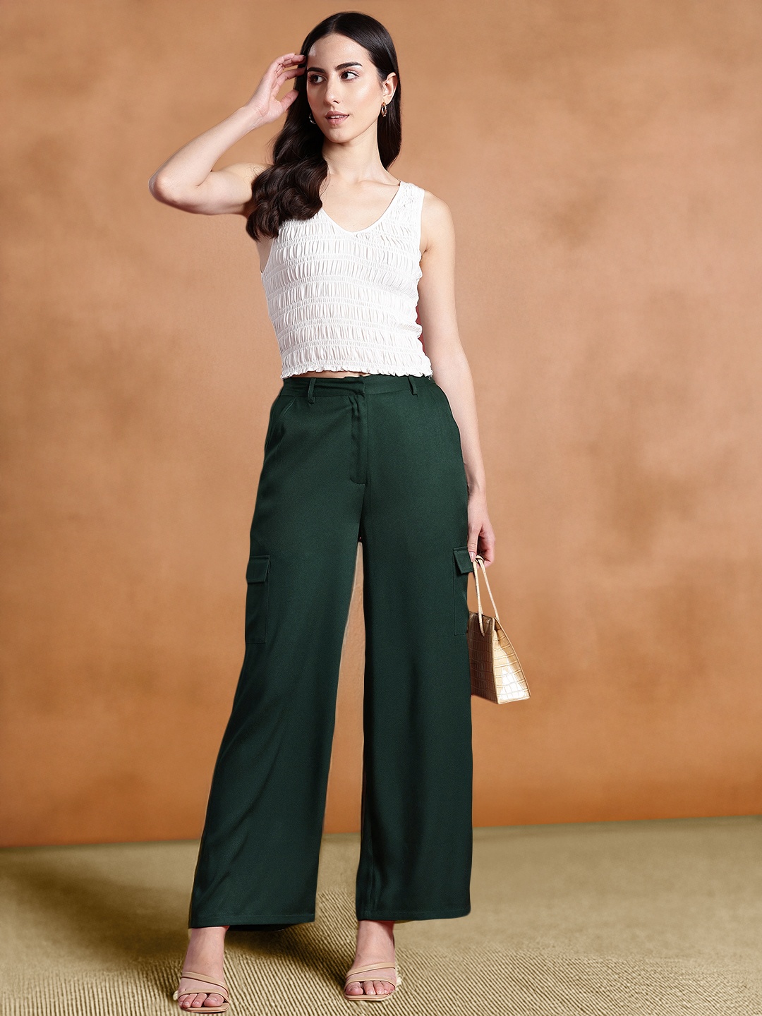 

all about you Women Cargo Pockets Trousers, Green