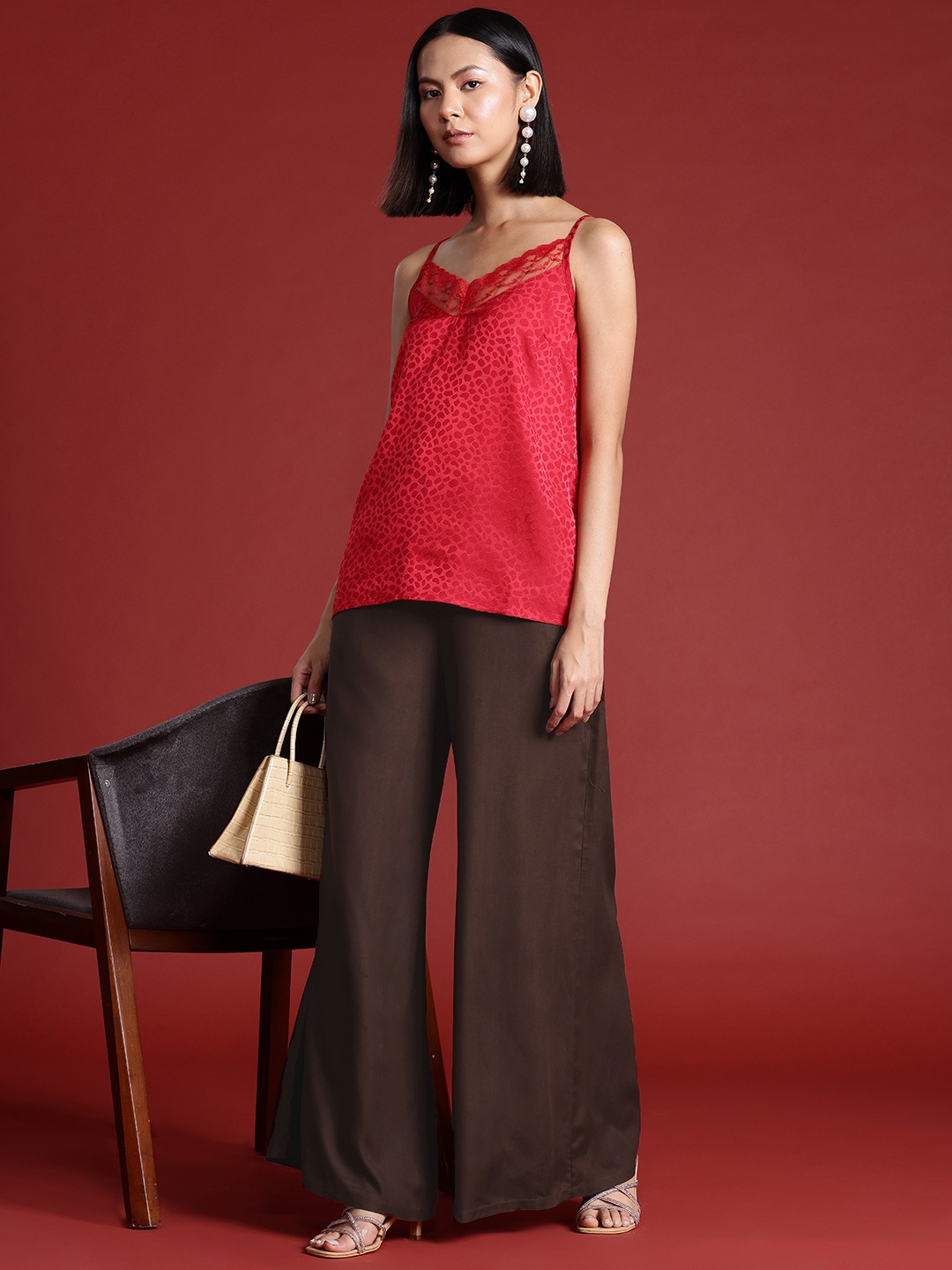 

all about you Women Solid Trousers, Brown