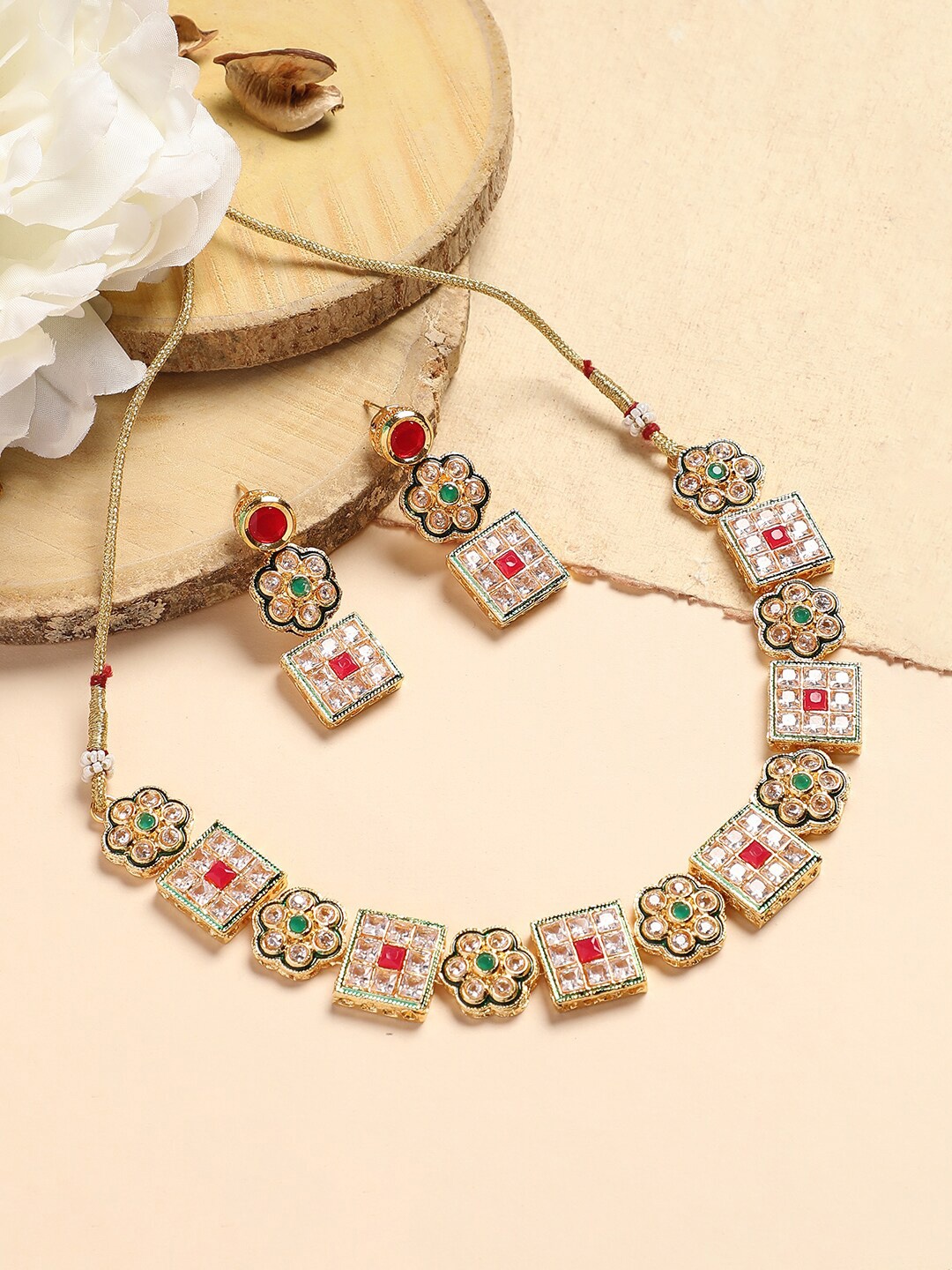 

Anouk Gold-Plated Stone-Studded Jewellery Set