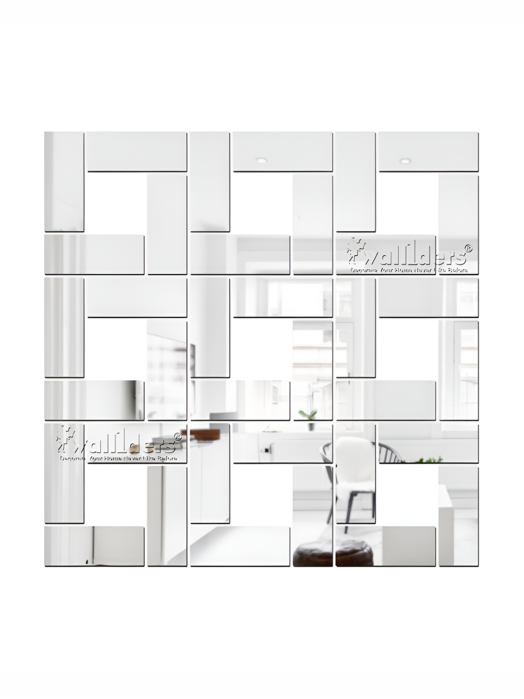 

Wall1ders Silver Toned 40 Pieces Acrylic Mirror Wall Stickers