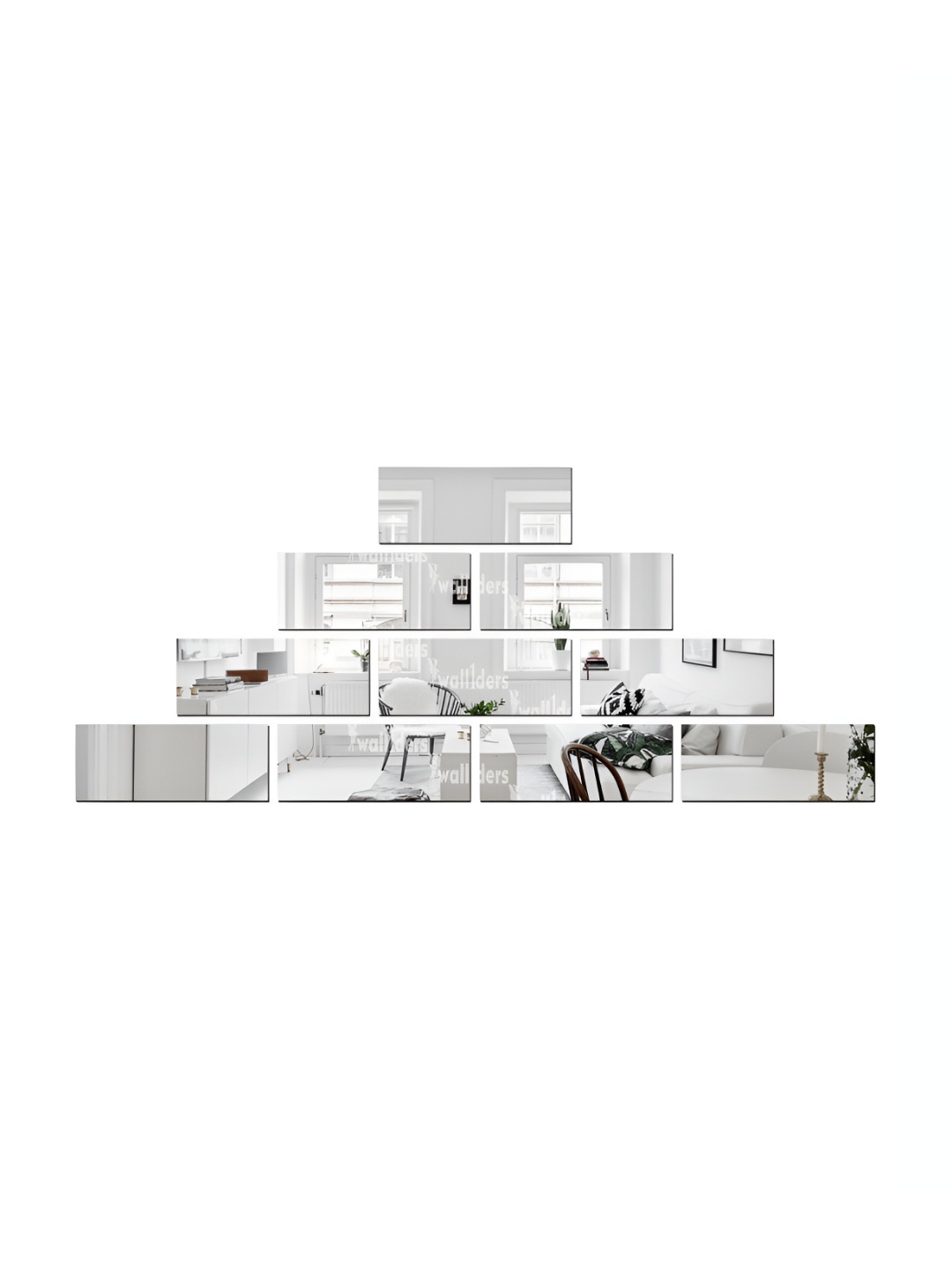 

Wall1ders 10 Pieces Acrylic Mirror Wall Stickers, Silver