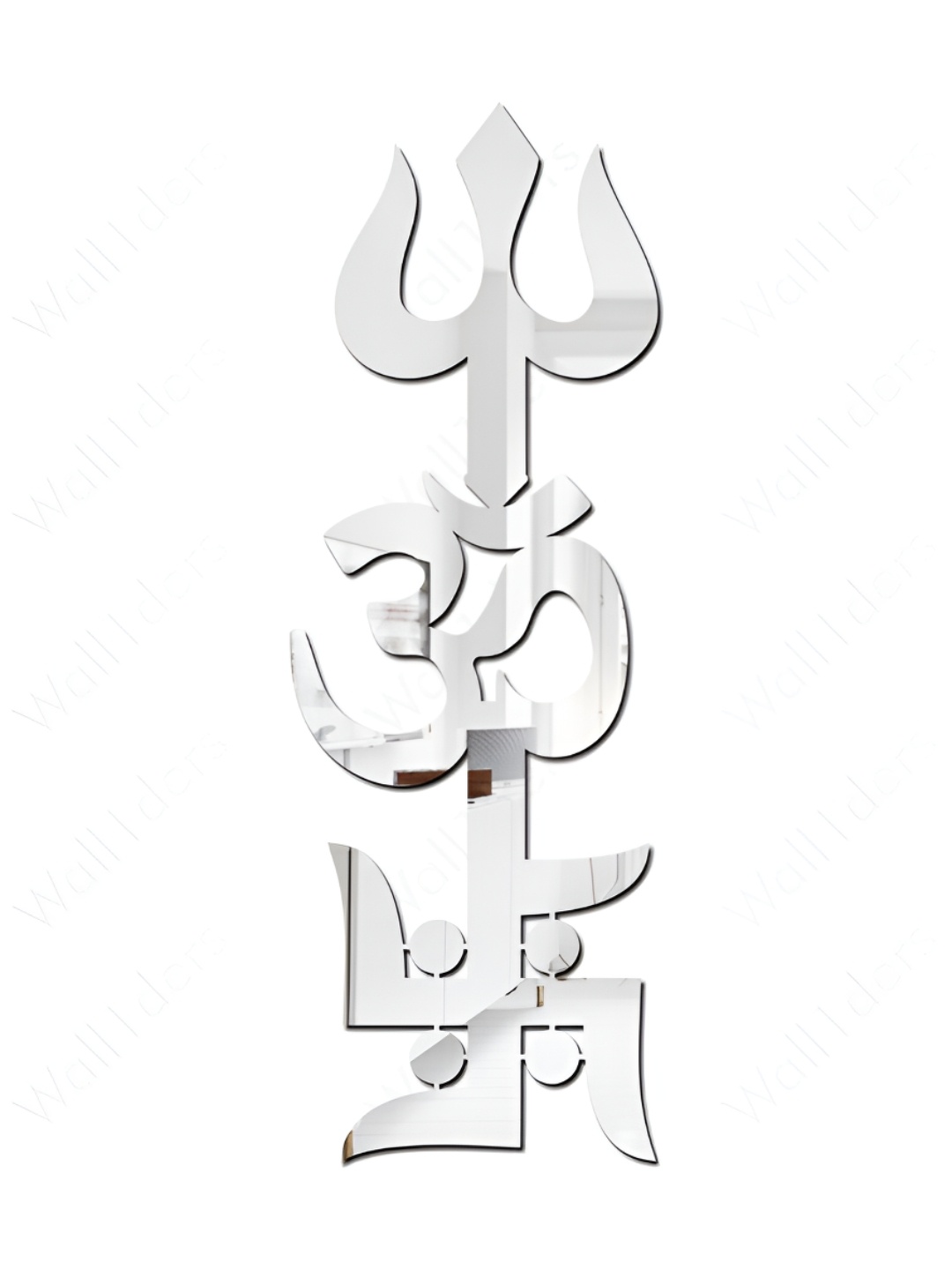 

Wall1ders Silver Toned 3 Pieces Trishekti Acrylic Mirror Wall Stickers
