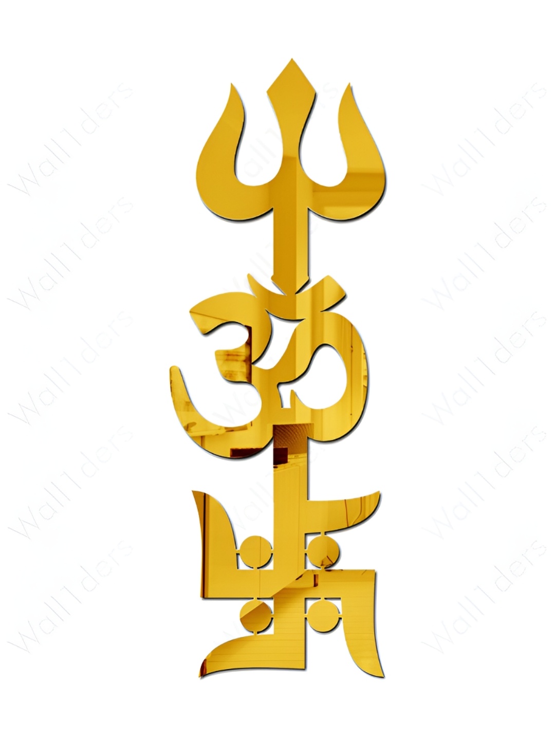 

Wall1ders Gold Toned 3 Pieces Trishekti Acrylic Mirror Wall Stickers