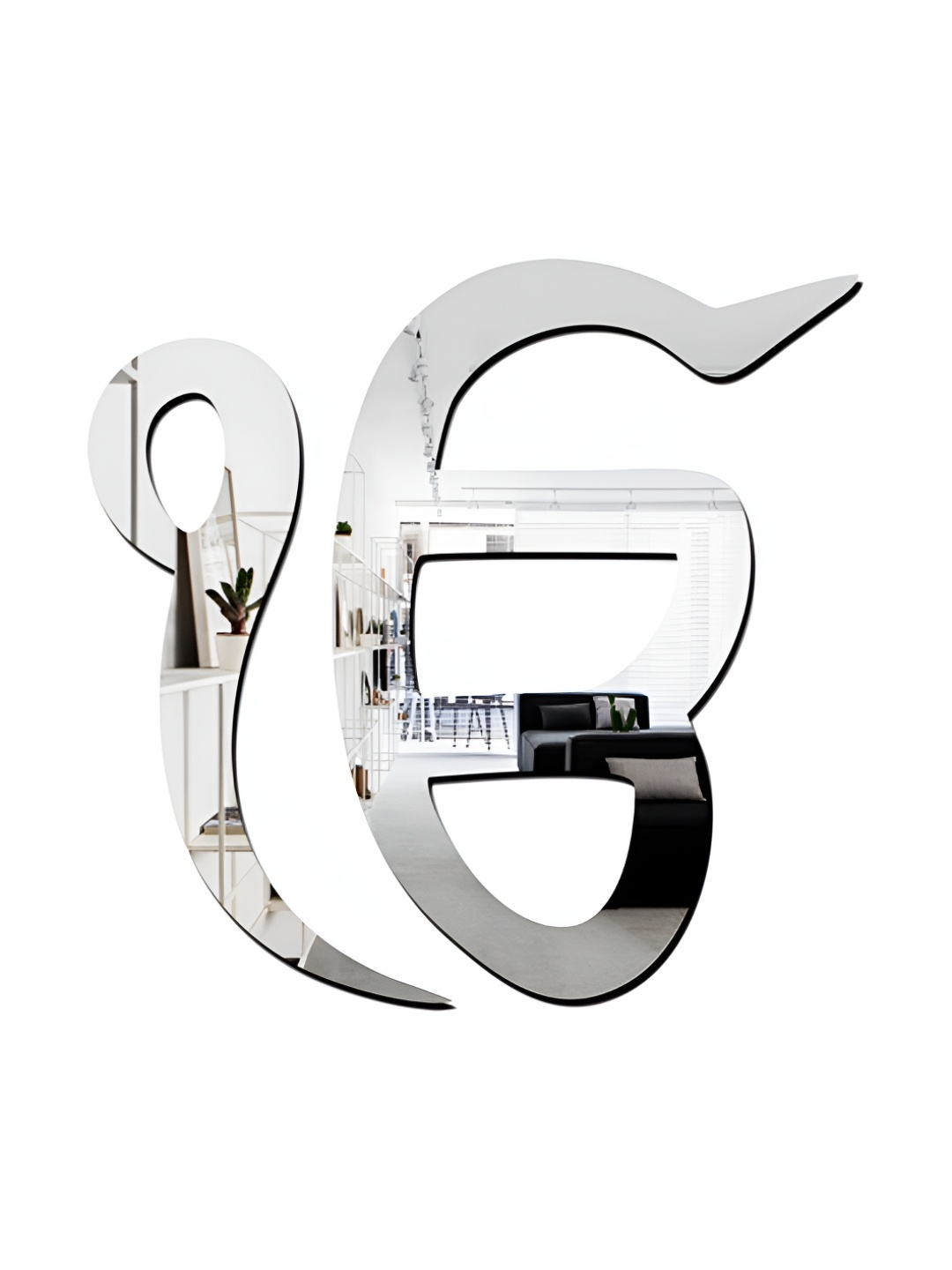

Wall1ders Silver Toned Ik Onkar Acrylic Mirror Wall Sticker