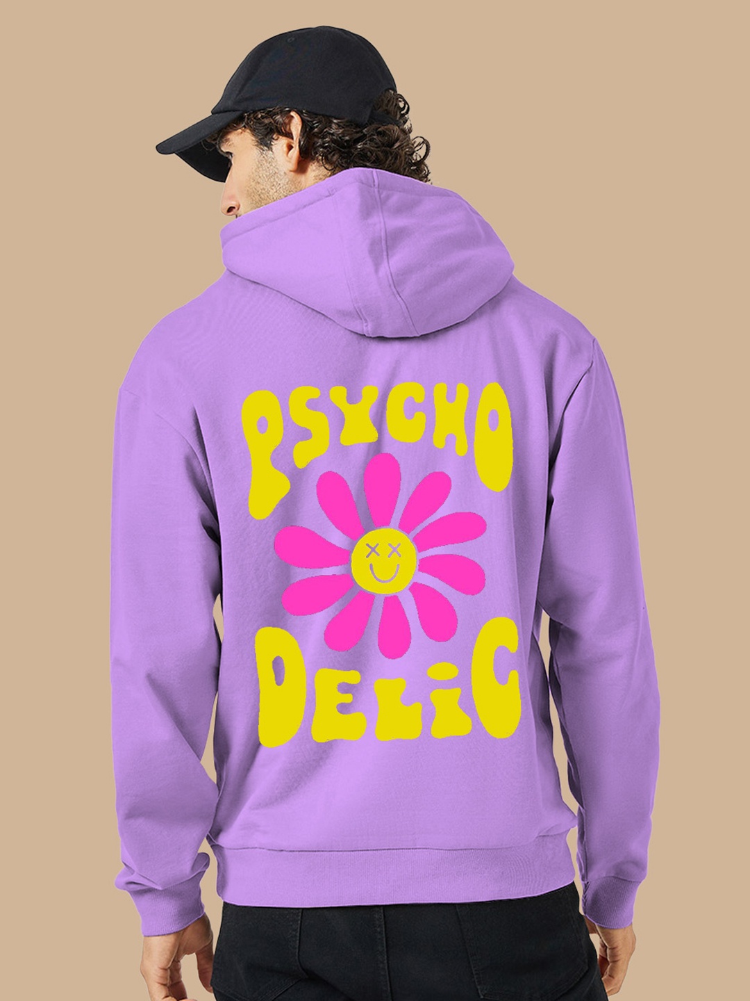 

BAESD Typography Printed Hooded Fleece Pullover Sweatshirt, Purple