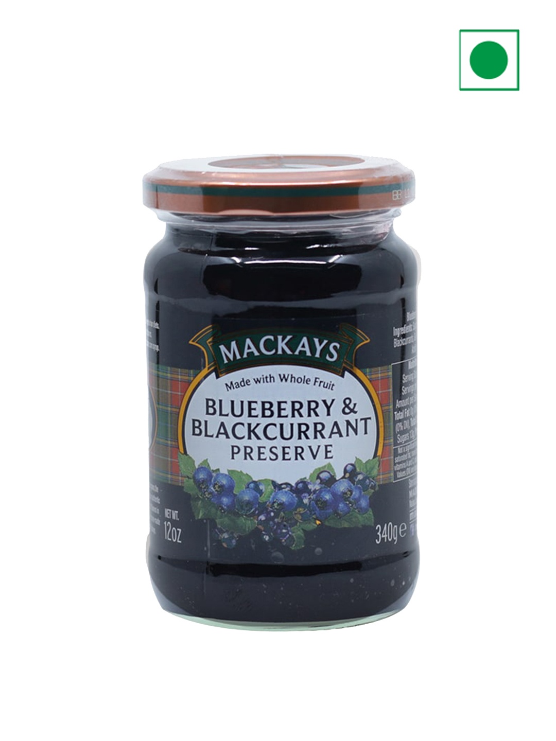 

Mackays Blueberry & Blackcurrant Preserve 340 Gms, White