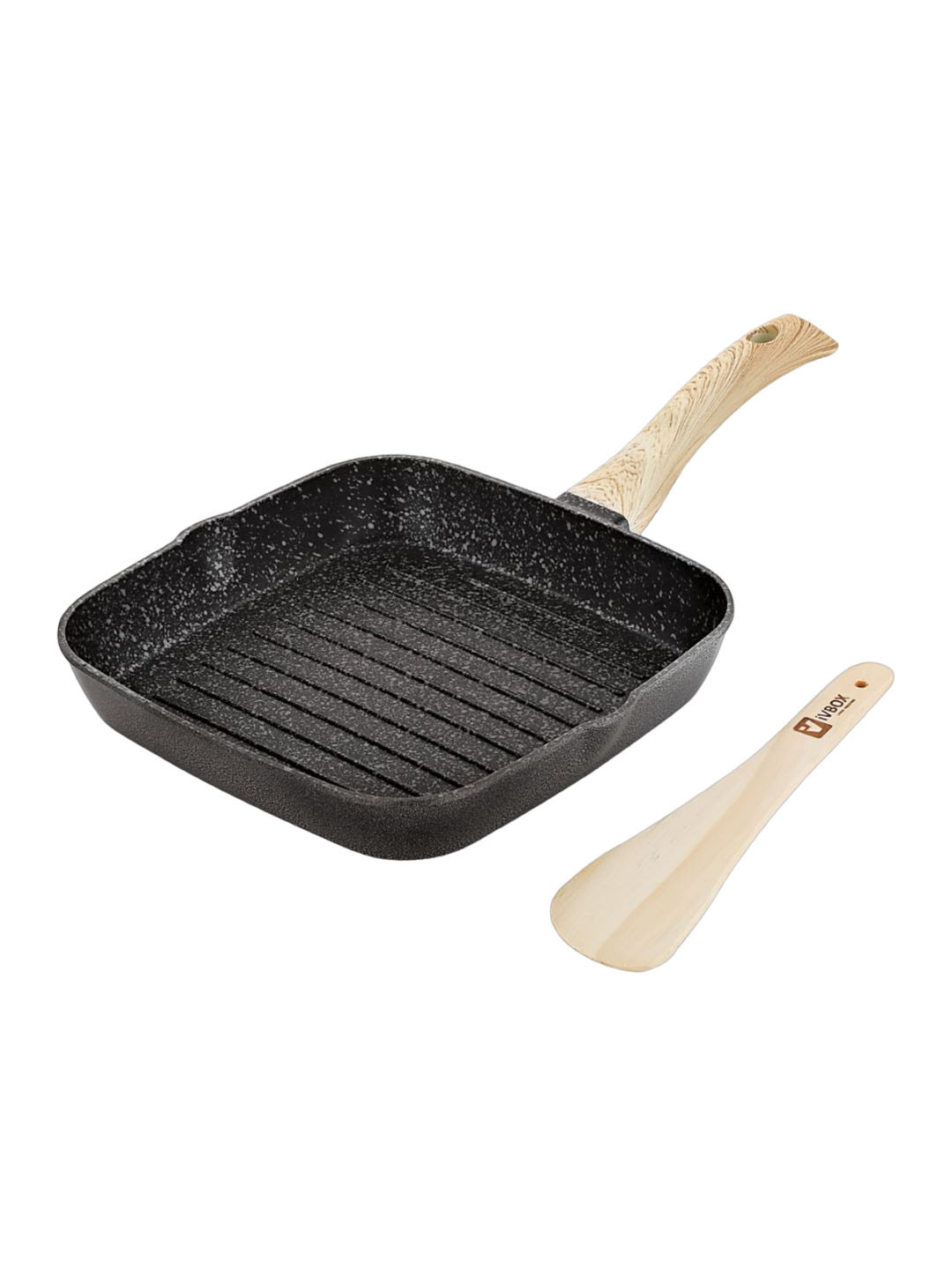 

iVBOX Black Printed Aluminium Dishwasher Safe Grill Pan