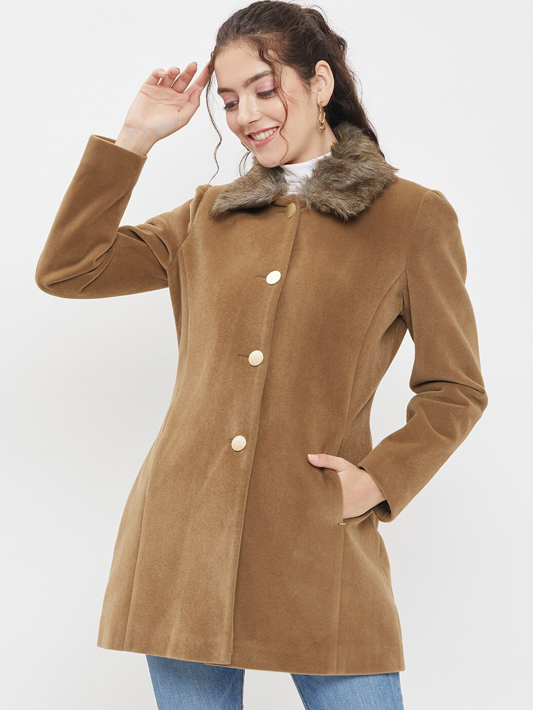

Okane Single-Breasted Overcoat, Khaki