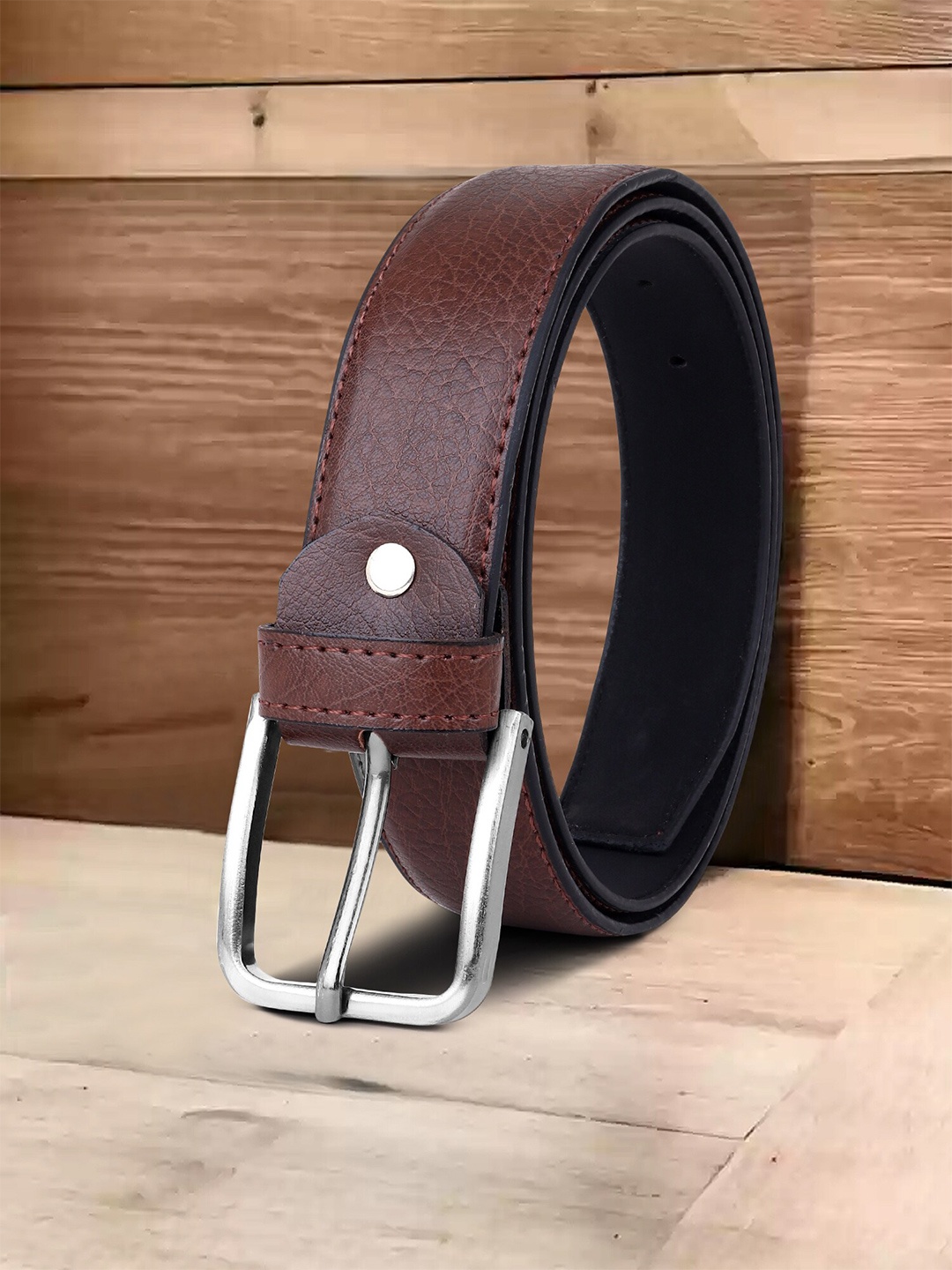 

HENEDA Men Textured Belt, Brown