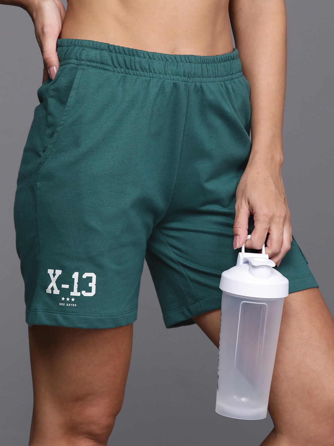 

HRX by Hrithik Roshan Women Printed Detail Lifestyle Knit Shorts, Green