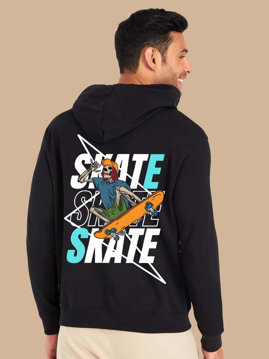 

BAESD Graphic Printed Hooded Fleece Pullover Sweatshirt, Black