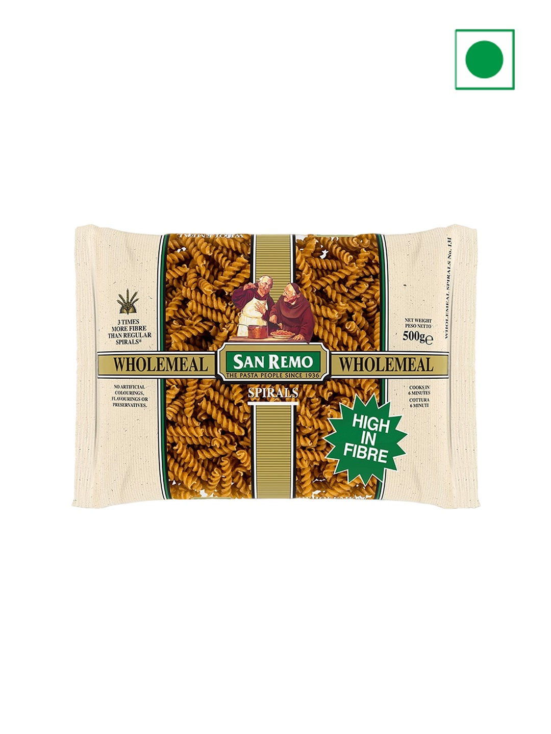 

San Remo Wholemeal Spirals 500-gms, White