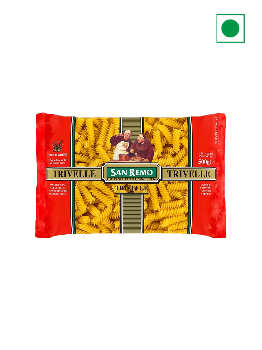 

San Remo Vegan Trivelle- 500 g, Green